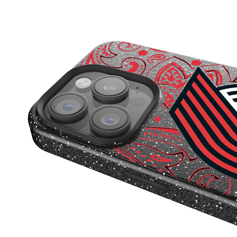 Portland Trail Blazers Paisley iPhone Bling Phone Case Detail.Jpg