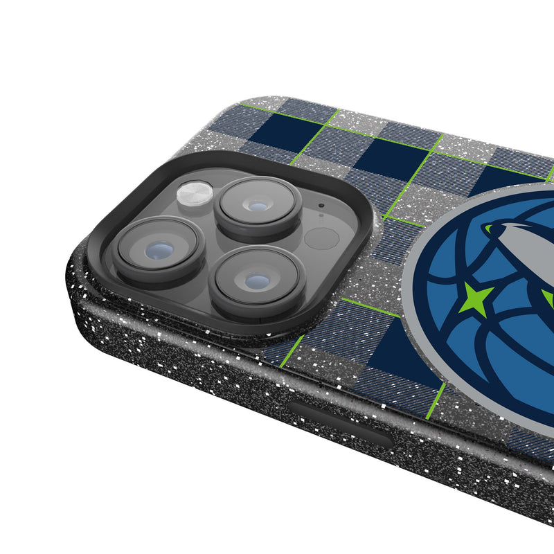 Minnesota Timberwolves Plaid iPhone Bling Phone Case Detail.Jpg