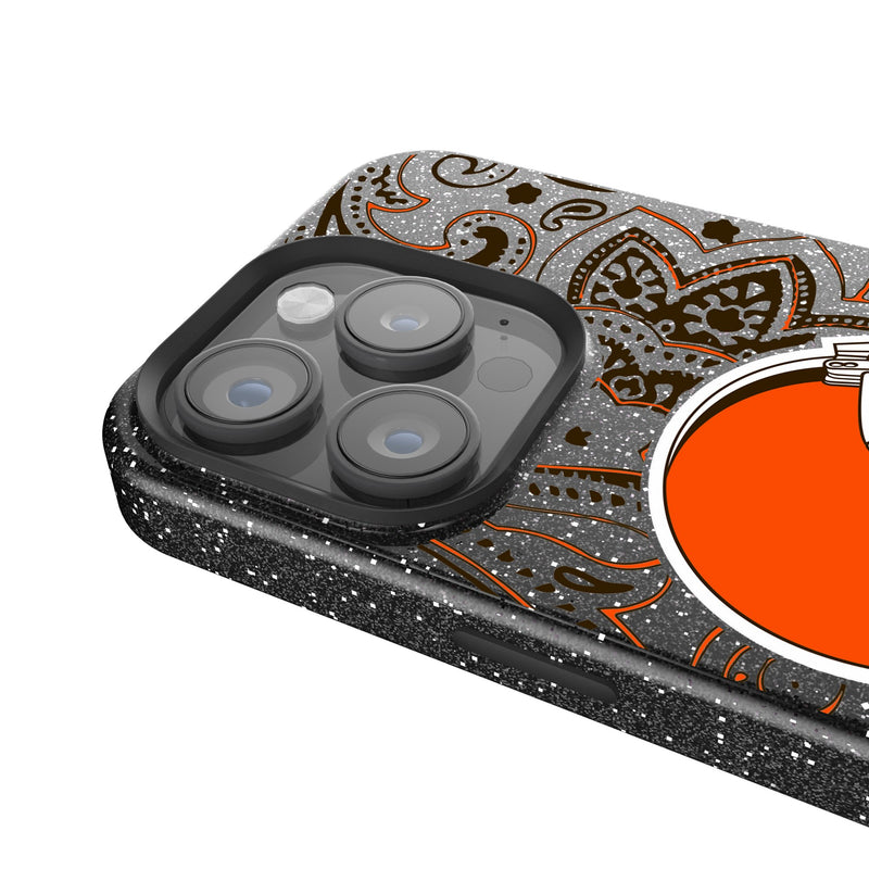 Cleveland Browns Paisley iPhone Bling Phone Case Detail.Jpg