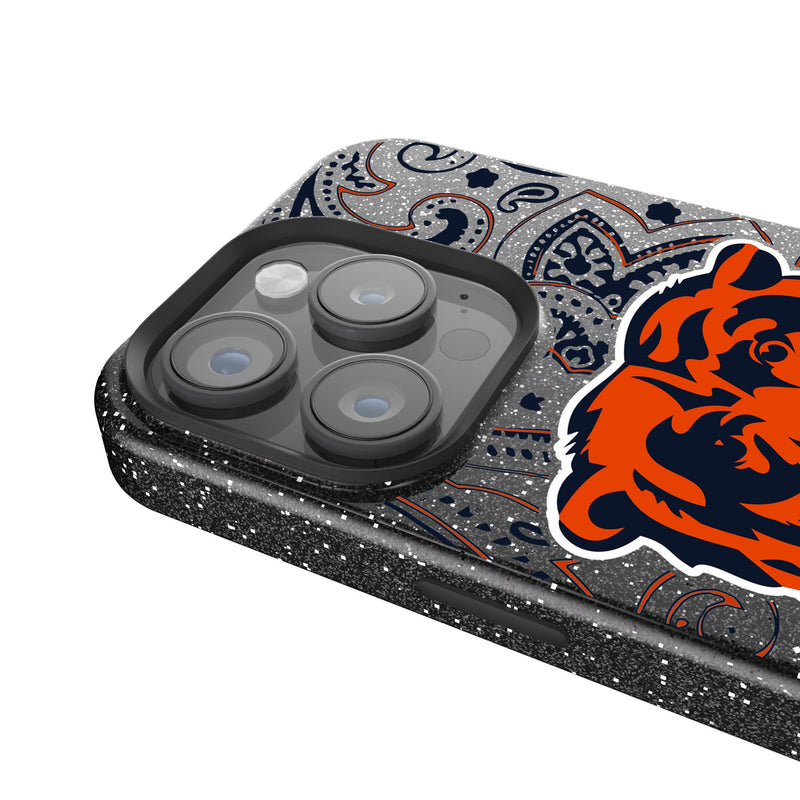 Chicago Bears Paisley iPhone Bling Phone Case Detail.Jpg