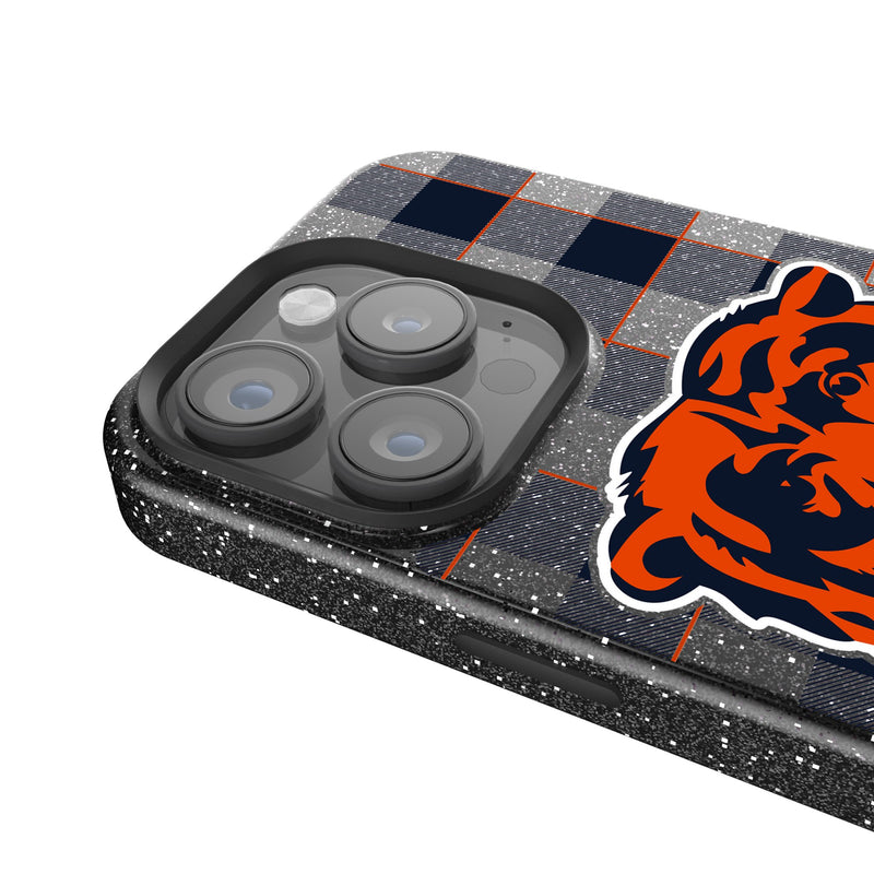 Chicago Bears Plaid iPhone Bling Phone Case Detail.Jpg