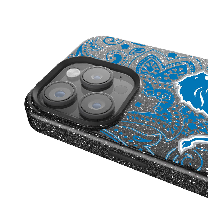 Detroit Lions Paisley iPhone Bling Phone Case Detail.Jpg