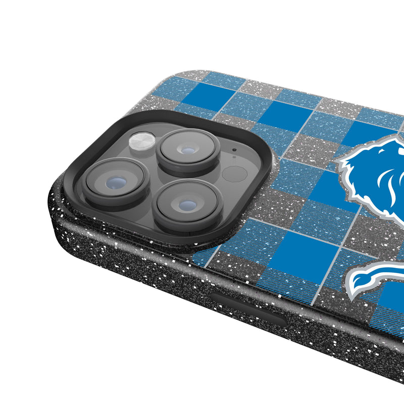 Detroit Lions Plaid iPhone Bling Phone Case Detail.Jpg