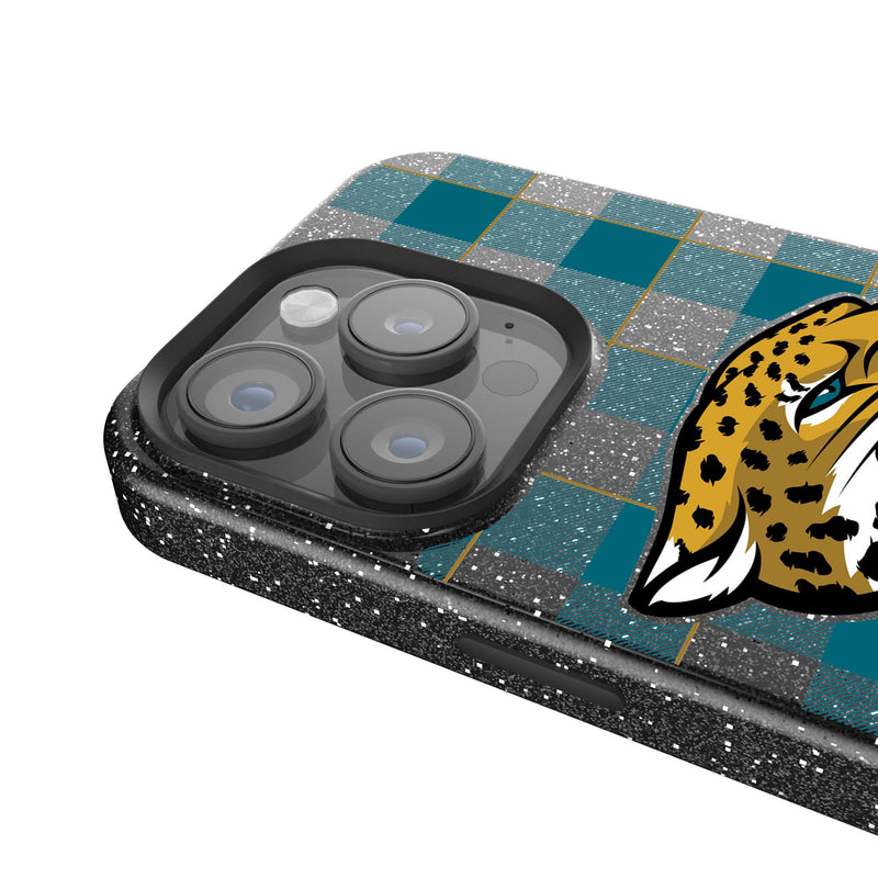 Jacksonville Jaguars Plaid iPhone Bling Phone Case Detail.Jpg