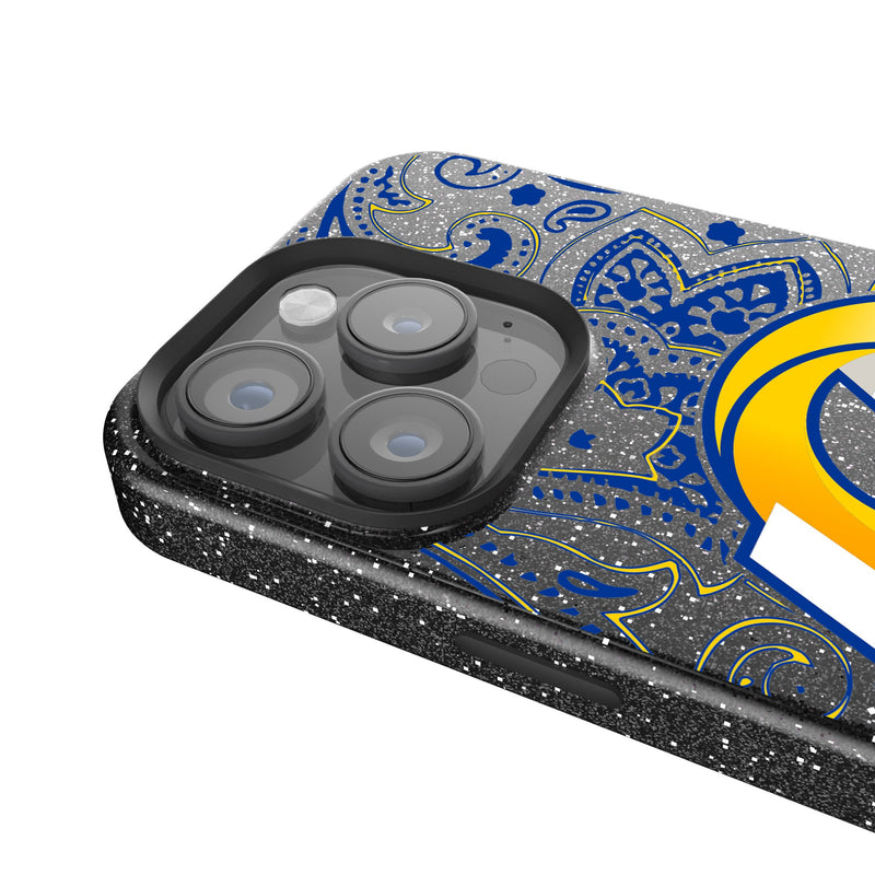 Los Angeles Rams Paisley iPhone Bling Phone Case Detail.Jpg