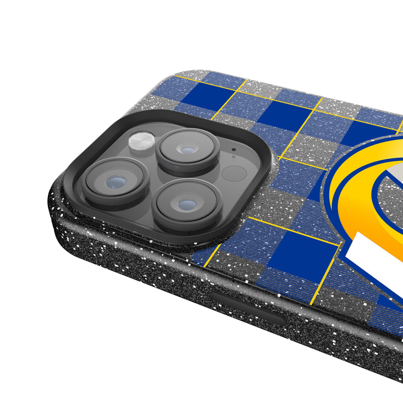 Los Angeles Rams Plaid iPhone Bling Phone Case Detail.Jpg