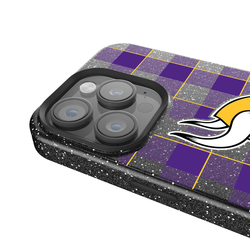 Minnesota Vikings Plaid iPhone Bling Phone Case Detail.Jpg