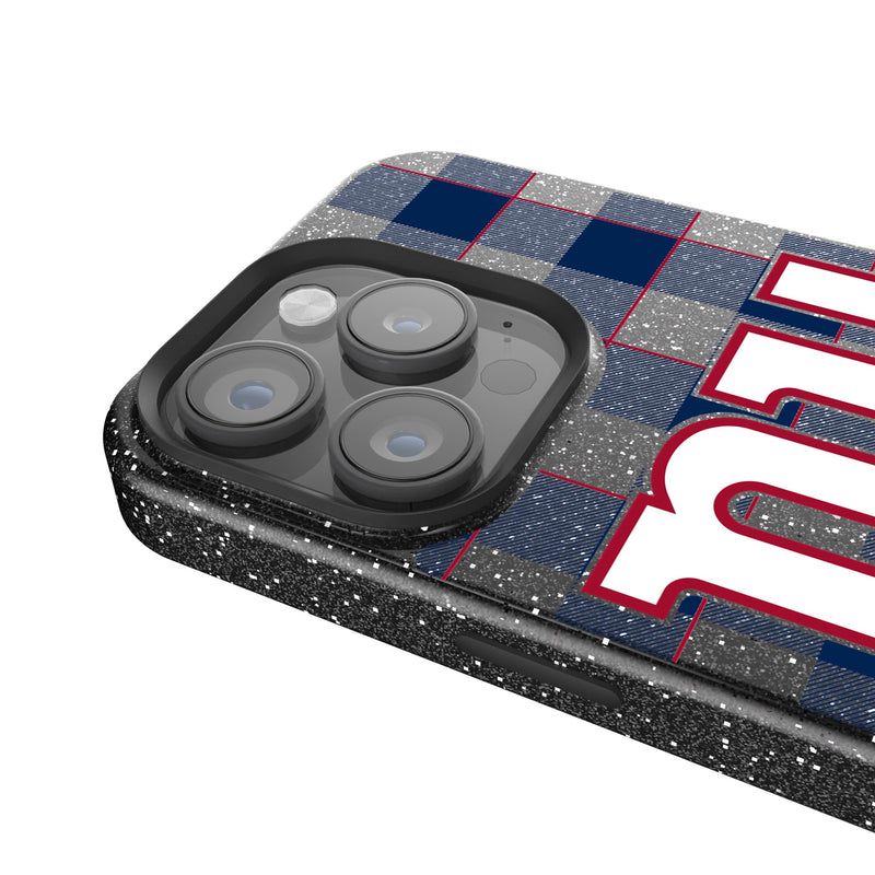 New York Giants Plaid iPhone Bling Phone Case Detail.Jpg