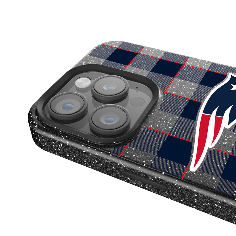 New England Patriots Plaid iPhone Bling Phone Case Detail.Jpg