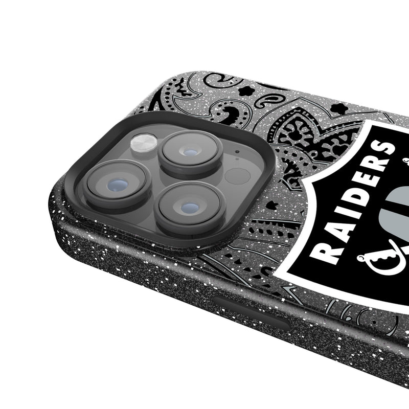 Las Vegas Raiders Paisley iPhone Bling Phone Case Detail.Jpg