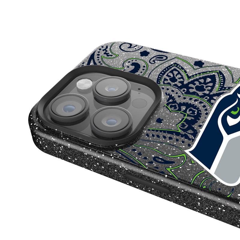 Seattle Seahawks Paisley iPhone Bling Phone Case Detail.Jpg