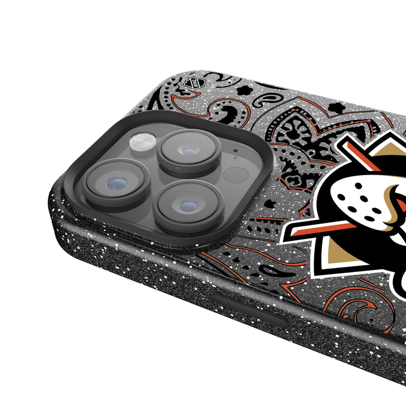 Anaheim Ducks Paisley iPhone Bling Phone Case Detail.Jpg