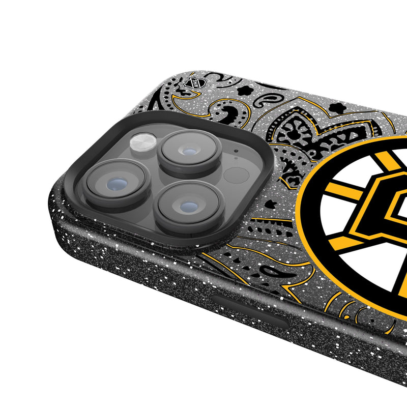 Boston Bruins Paisley iPhone Bling Phone Case Detail.Jpg