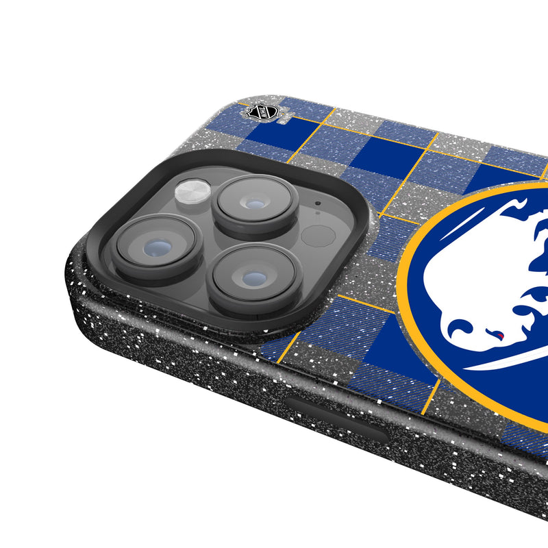 Buffalo Sabres Plaid iPhone Bling Phone Case Detail.Jpg