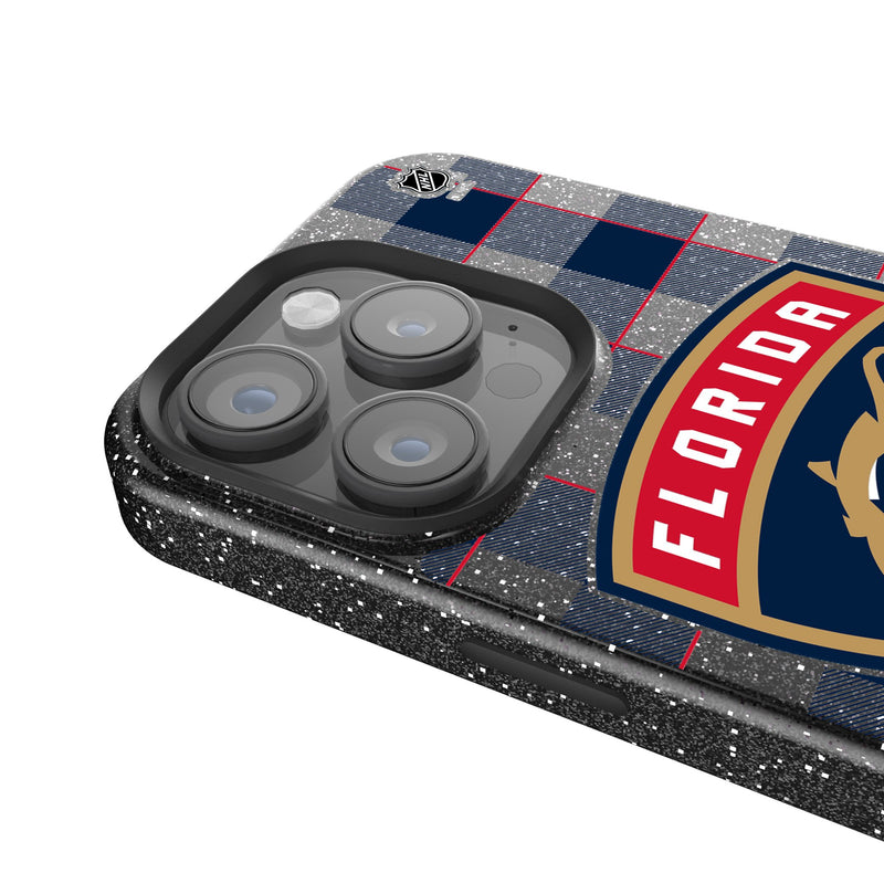 Florida Panthers Plaid iPhone Bling Phone Case Detail.Jpg