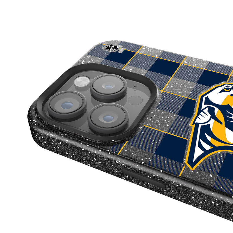 Nashville Predators Plaid iPhone Bling Phone Case Detail.Jpg