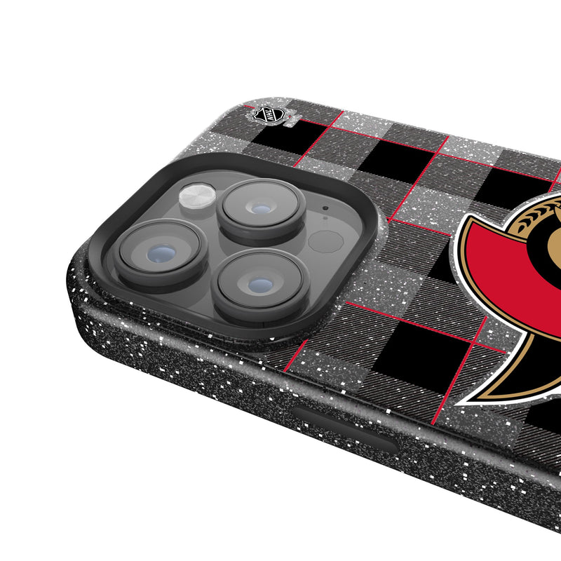 Ottawa Senators Plaid iPhone Bling Phone Case Detail.Jpg