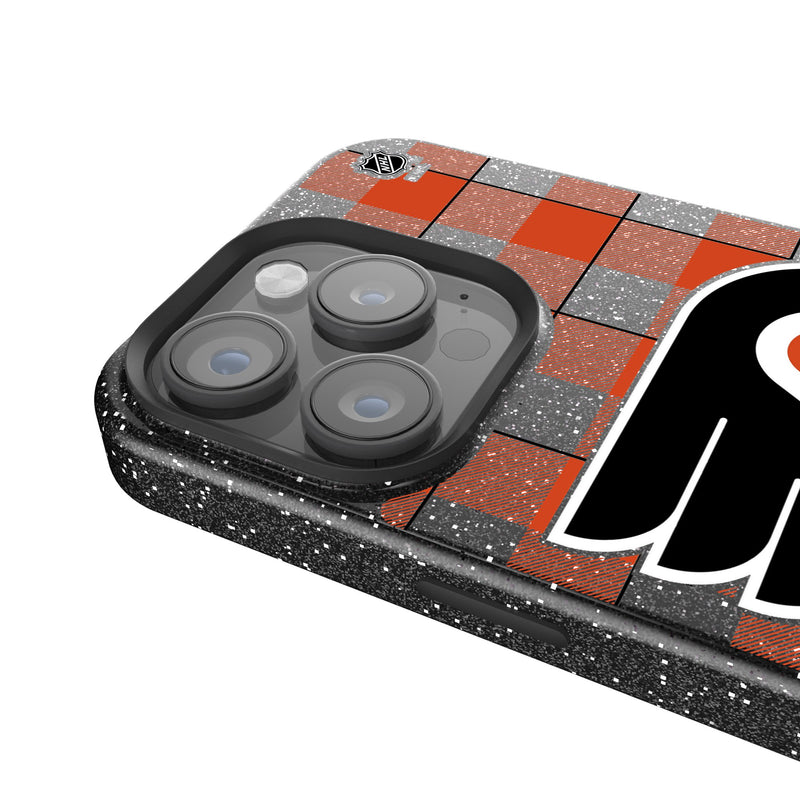 Philadelphia Flyers Plaid iPhone Bling Phone Case Detail.Jpg