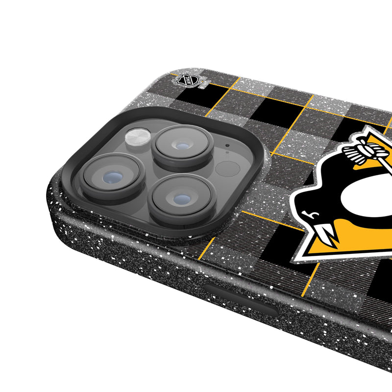 Pittsburgh Penguins Plaid iPhone Bling Phone Case Detail.Jpg