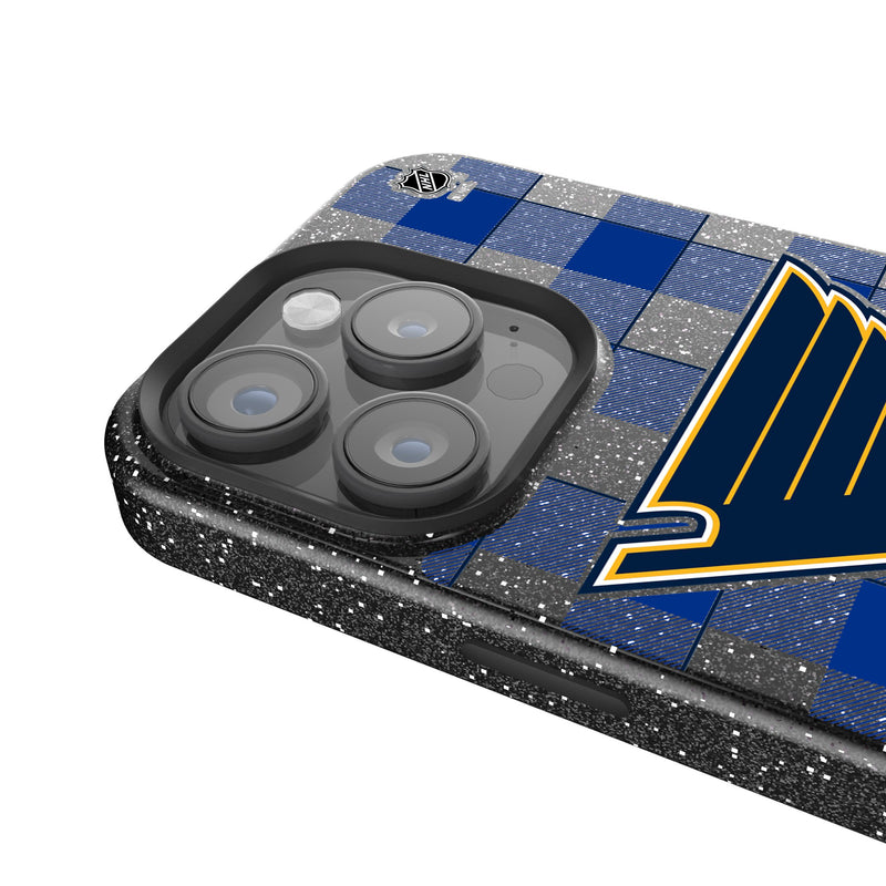 St. Louis Blues Plaid iPhone Bling Phone Case Detail.Jpg