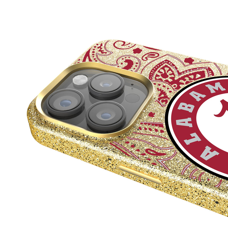 University of Alabama Crimson Tide Paisley iPhone Bling Phone Case Detail.Jpg