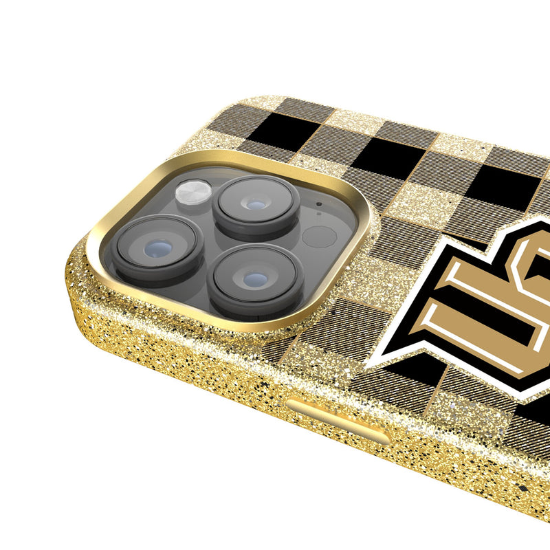 University of Central Florida Golden Knights Plaid iPhone Bling Phone Case Detail.Jpg