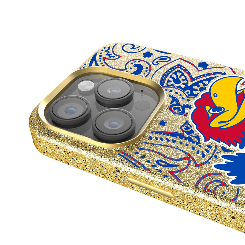 University of Kansas Jayhawks Paisley iPhone Bling Phone Case Detail.Jpg