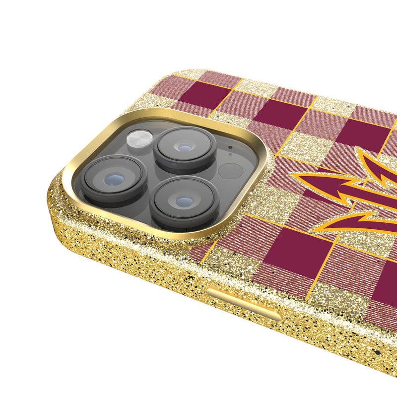 Arizona State University Sun Devils Plaid iPhone Bling Phone Case Detail.Jpg