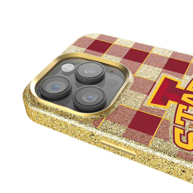 Iowa State University Cyclones Plaid iPhone Bling Phone Case Detail.Jpg