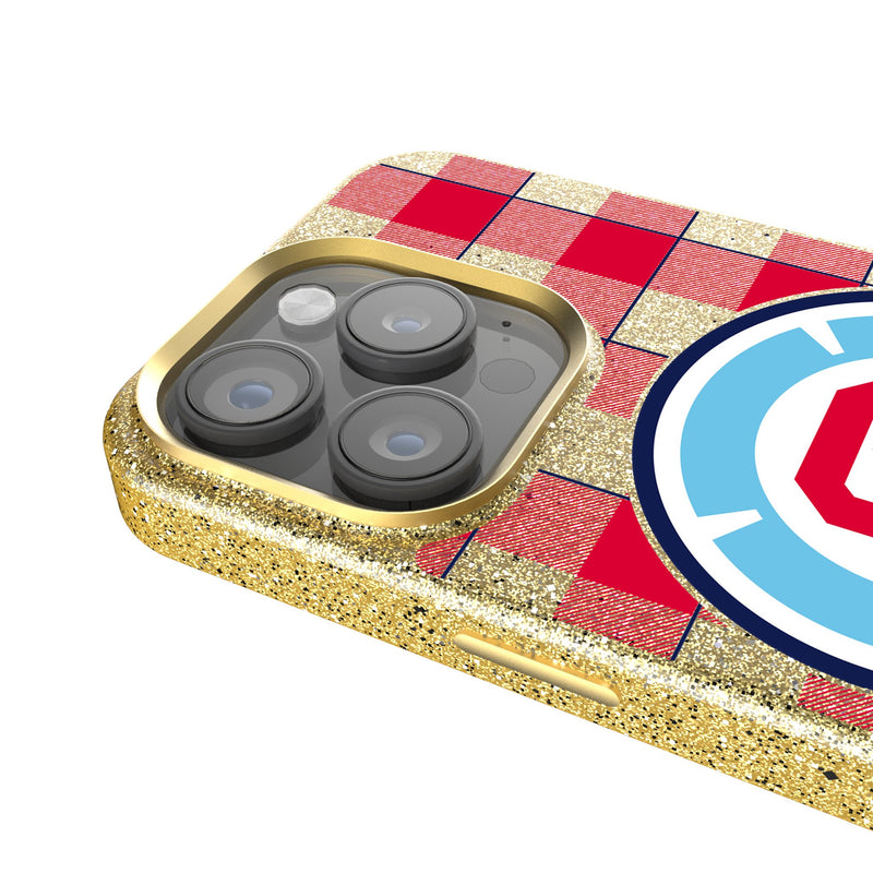 Chicago Fire  Plaid iPhone Bling Phone Case Detail.Jpg