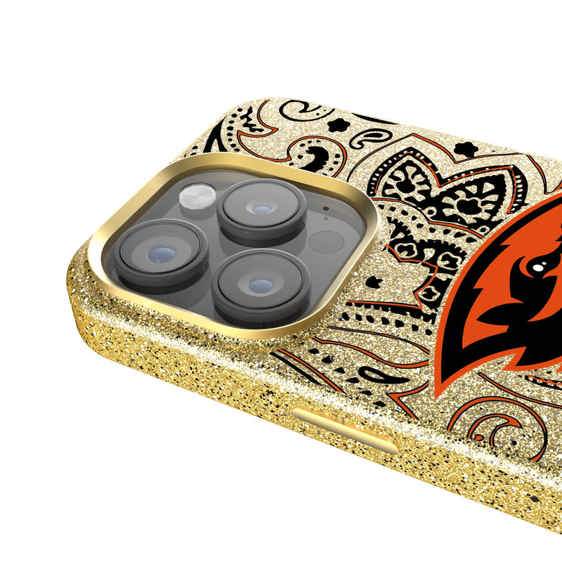 Oregon State University Beavers Paisley iPhone Bling Phone Case Detail.Jpg