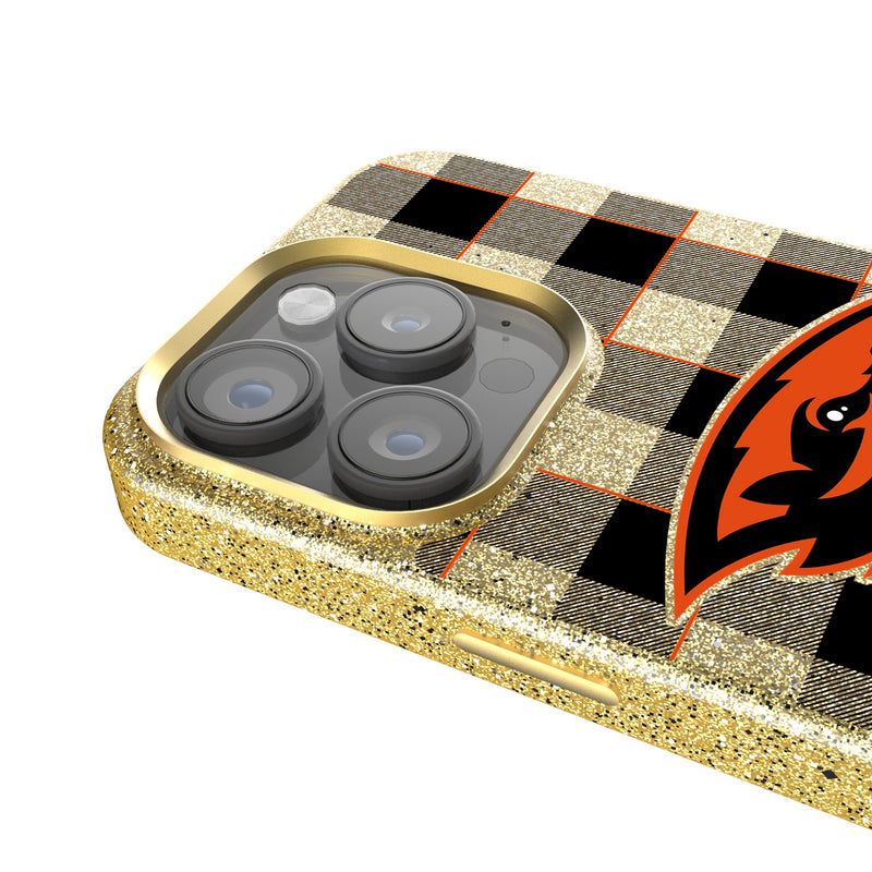 Oregon State University Beavers Plaid iPhone Bling Phone Case Detail.Jpg