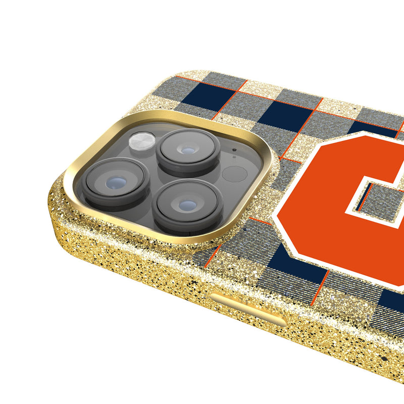 Syracuse University Orange Plaid iPhone Bling Phone Case Detail.Jpg