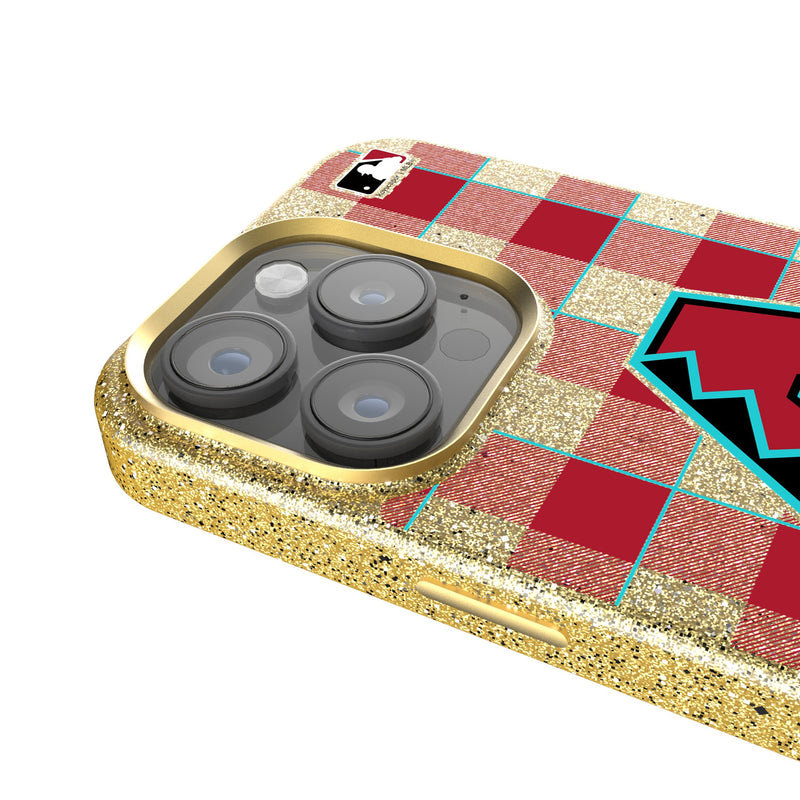 Arizona Diamondbacks Plaid iPhone Bling Phone Case Detail.Jpg