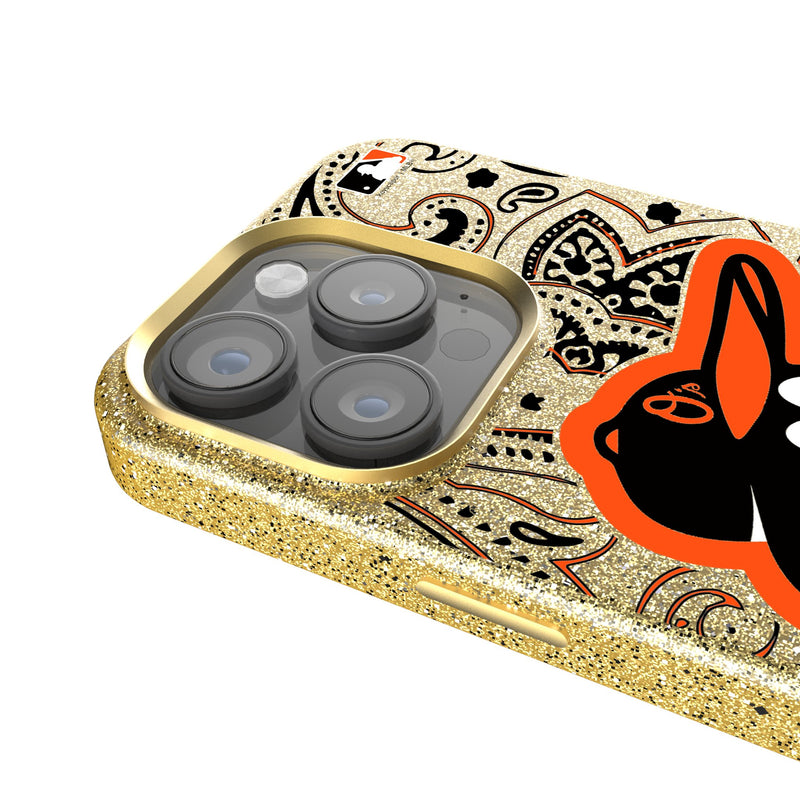 Baltimore Orioles Paisley iPhone Bling Phone Case Detail.Jpg