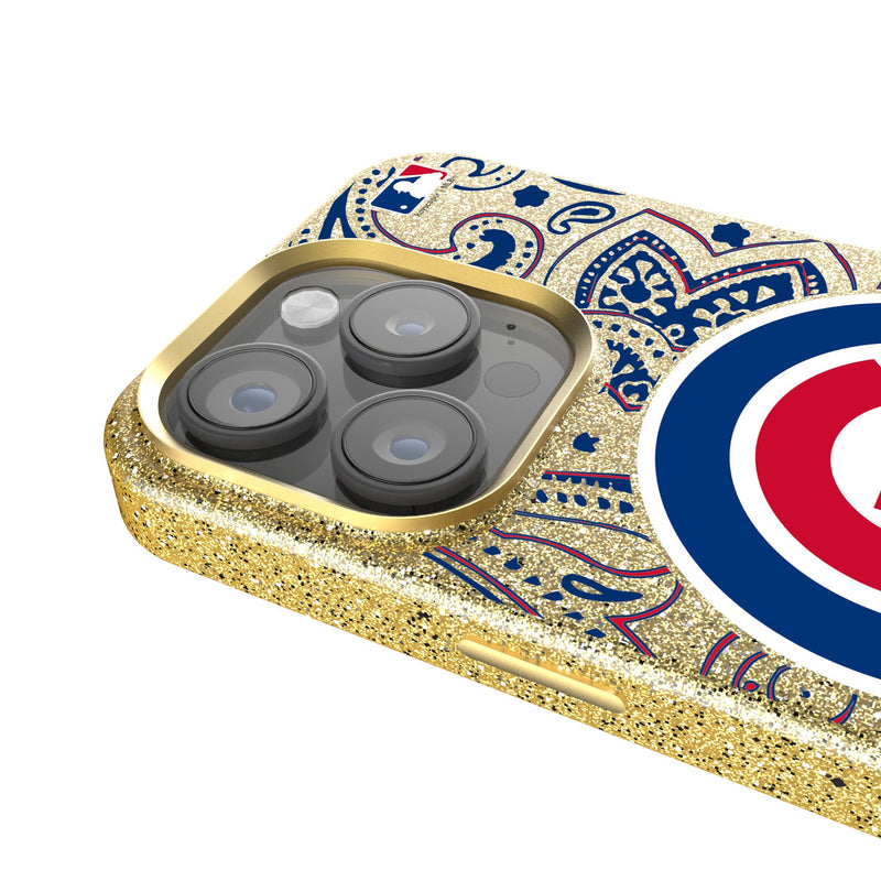 Chicago Cubs Paisley iPhone Bling Phone Case Detail.Jpg