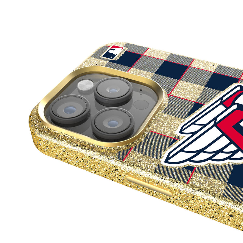 Cleveland Guardians Plaid iPhone Bling Phone Case Detail.Jpg