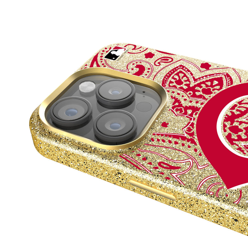 Cincinnati Reds Paisley iPhone Bling Phone Case Detail.Jpg