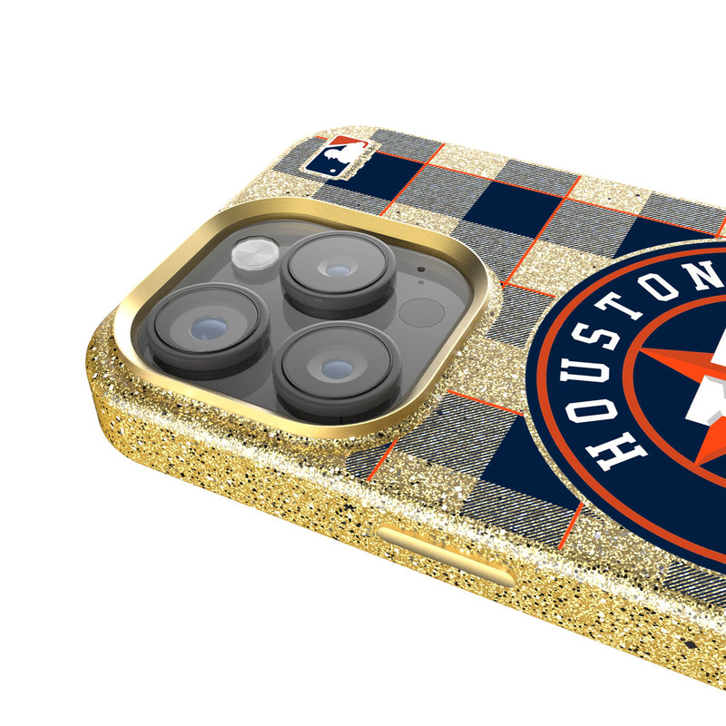 Houston Astros Plaid iPhone Bling Phone Case Detail.Jpg