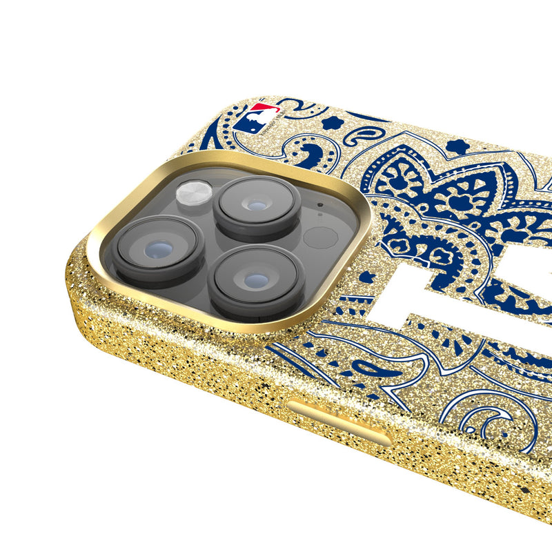 LA Dodgers Paisley iPhone Bling Phone Case Detail.Jpg