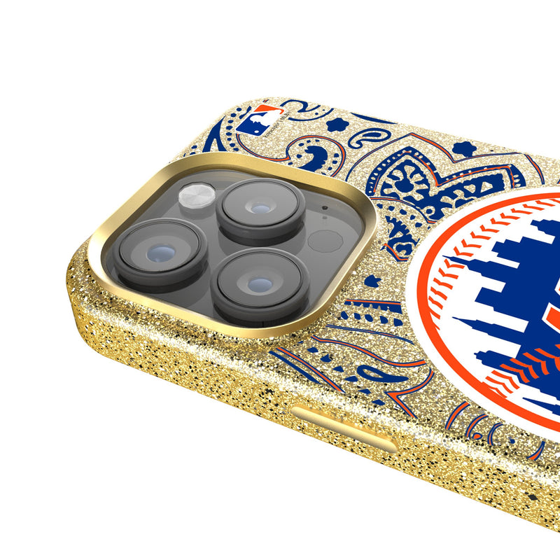 New York Mets Paisley iPhone Bling Phone Case Detail.Jpg