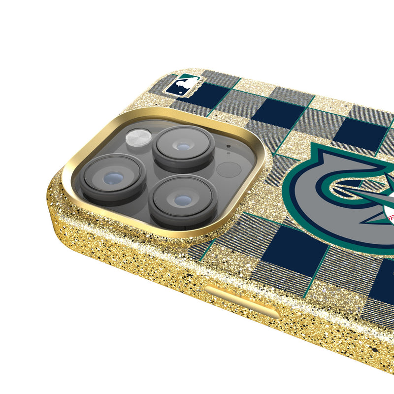 Seattle Mariners Plaid iPhone Bling Phone Case Detail.Jpg