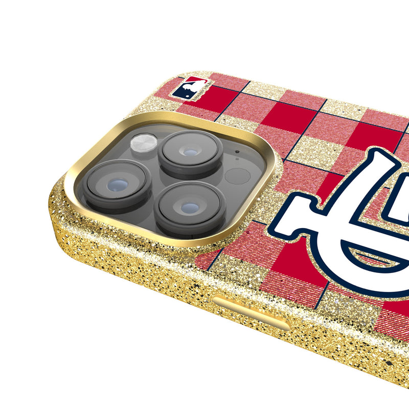 St Louis Cardinals Plaid iPhone Bling Phone Case Detail.Jpg