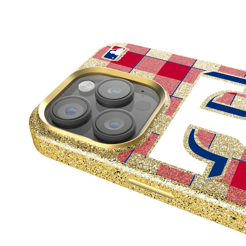 Texas Rangers Plaid iPhone Bling Phone Case Detail.Jpg