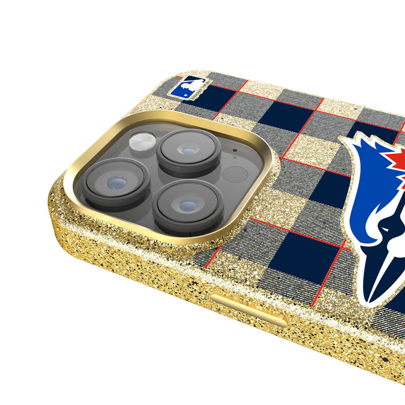 Toronto Blue Jays Plaid iPhone Bling Phone Case Detail.Jpg