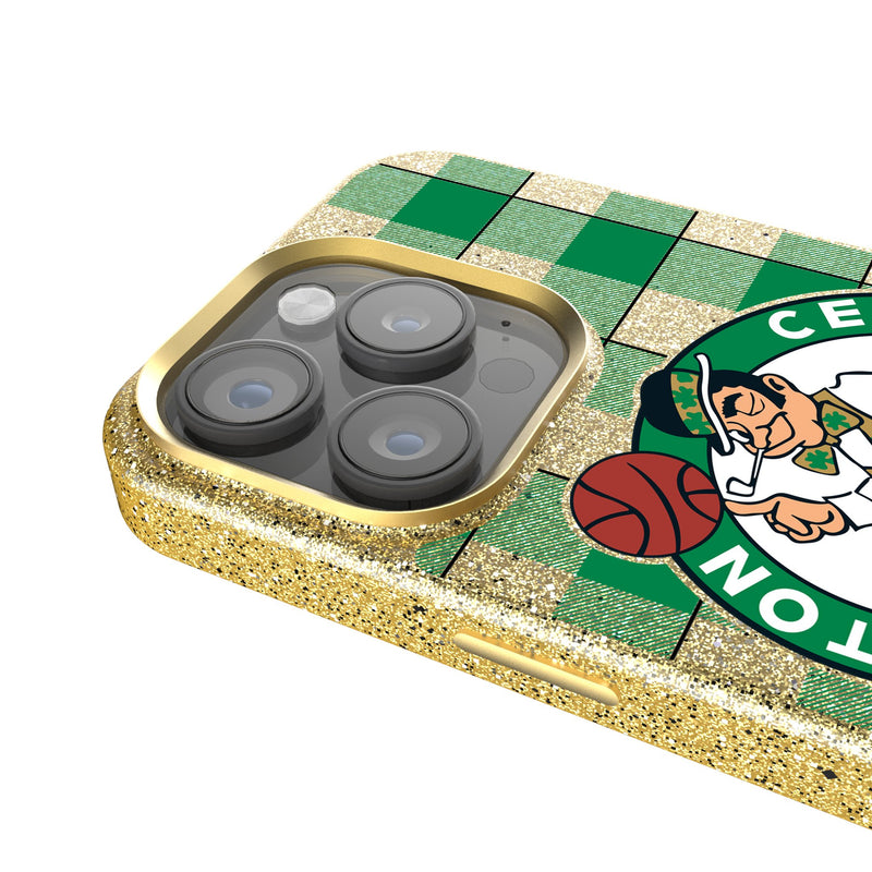 Boston Celtics Plaid iPhone Bling Phone Case Detail.Jpg