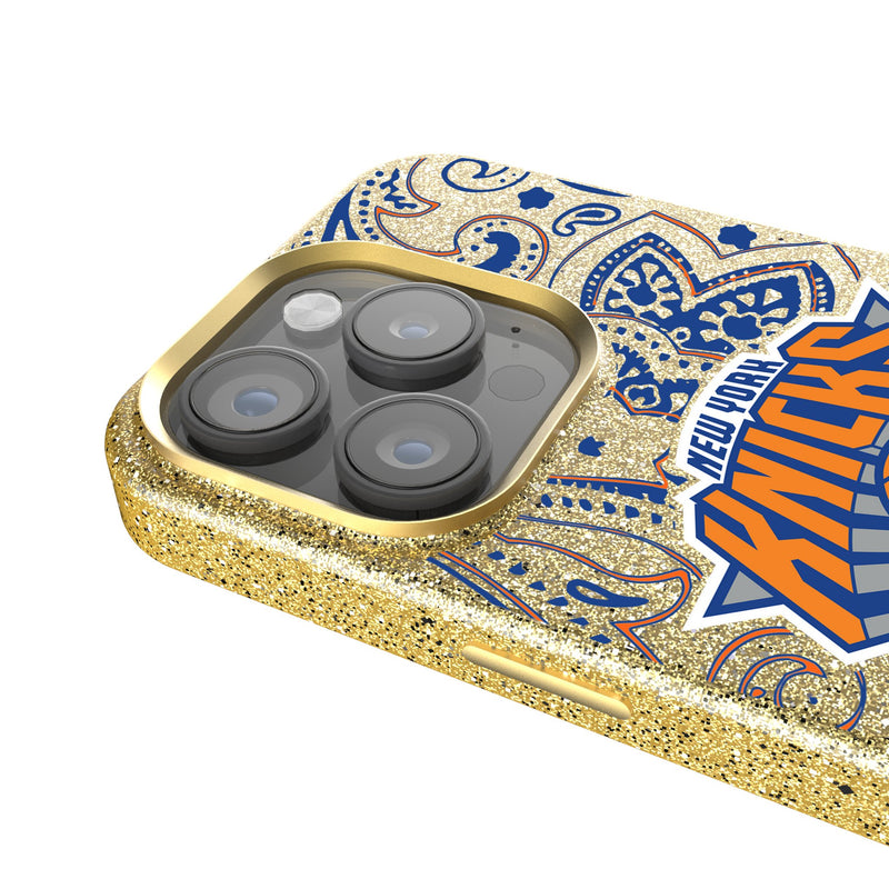 New York Knicks Paisley iPhone Bling Phone Case Detail.Jpg