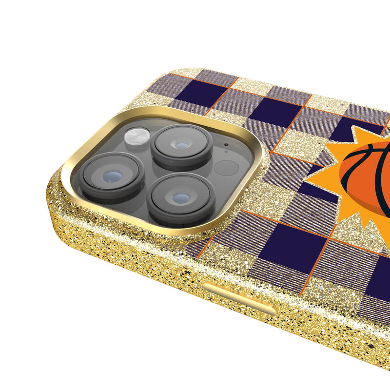 Phoenix Suns Plaid iPhone Bling Phone Case Detail.Jpg