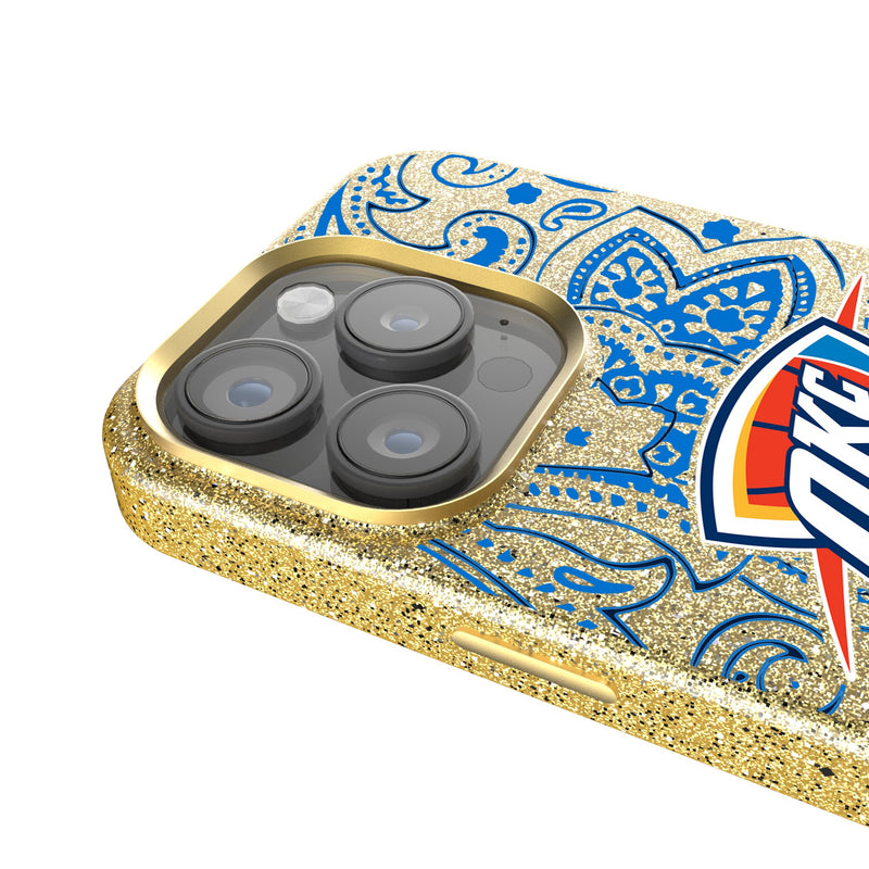 Oklahoma City Thunder Paisley iPhone Bling Phone Case Detail.Jpg