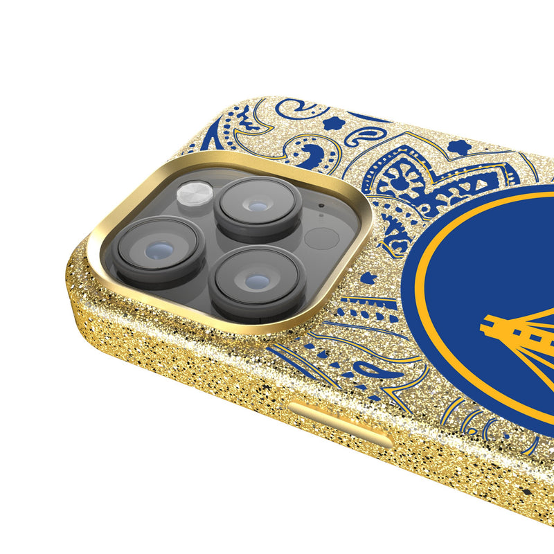 Golden State Warriors Paisley iPhone Bling Phone Case Detail.Jpg